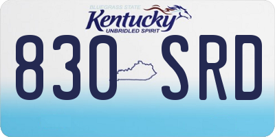 KY license plate 830SRD