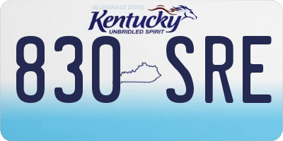 KY license plate 830SRE