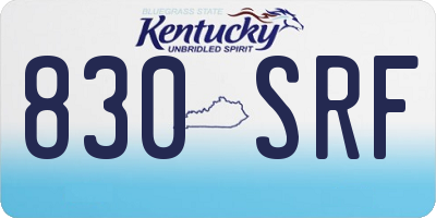 KY license plate 830SRF