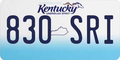 KY license plate 830SRI