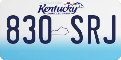 KY license plate 830SRJ