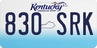 KY license plate 830SRK
