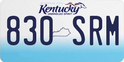 KY license plate 830SRM