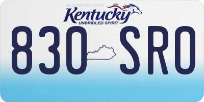 KY license plate 830SRO