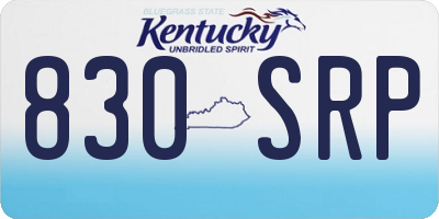 KY license plate 830SRP