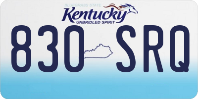 KY license plate 830SRQ