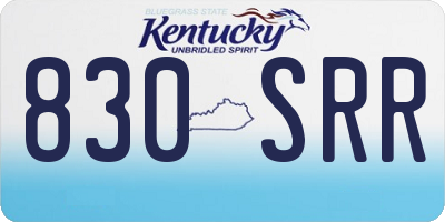 KY license plate 830SRR