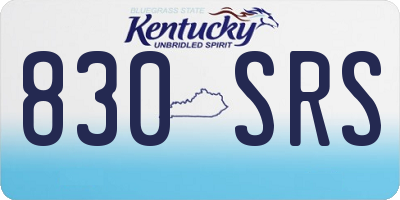 KY license plate 830SRS