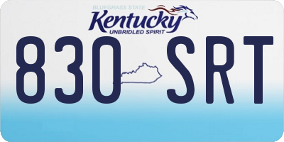 KY license plate 830SRT