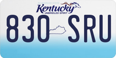 KY license plate 830SRU