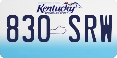 KY license plate 830SRW