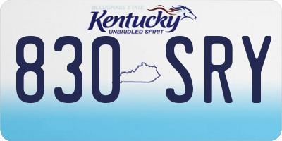 KY license plate 830SRY