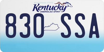 KY license plate 830SSA