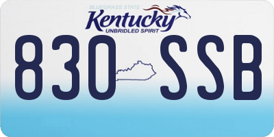 KY license plate 830SSB