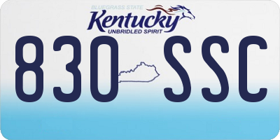 KY license plate 830SSC