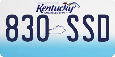 KY license plate 830SSD