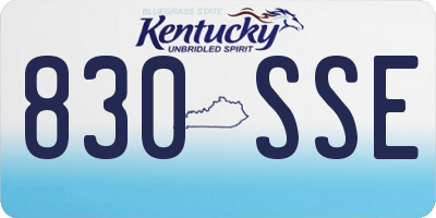 KY license plate 830SSE
