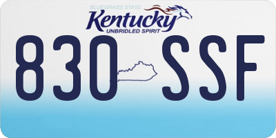 KY license plate 830SSF