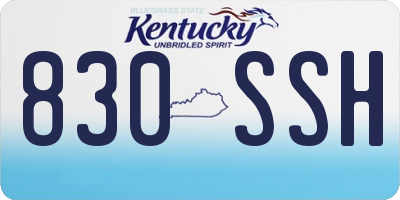 KY license plate 830SSH