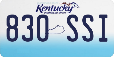 KY license plate 830SSI