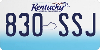 KY license plate 830SSJ