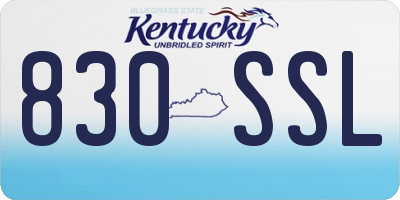 KY license plate 830SSL