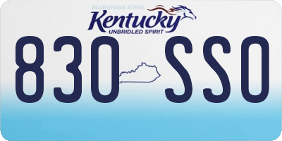 KY license plate 830SSO
