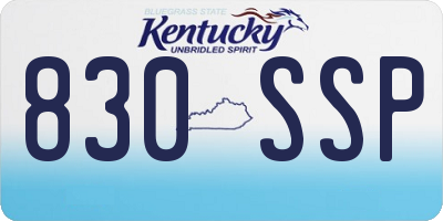 KY license plate 830SSP