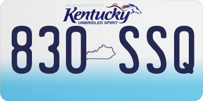 KY license plate 830SSQ