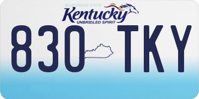 KY license plate 830TKY