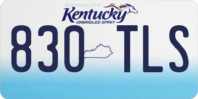 KY license plate 830TLS