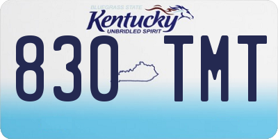 KY license plate 830TMT