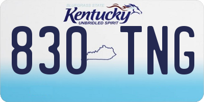 KY license plate 830TNG