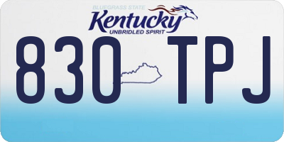 KY license plate 830TPJ