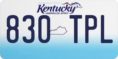 KY license plate 830TPL