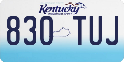 KY license plate 830TUJ