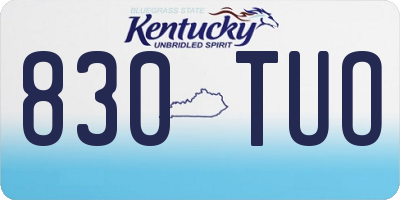 KY license plate 830TUO