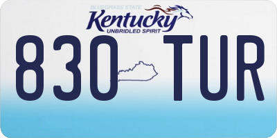 KY license plate 830TUR