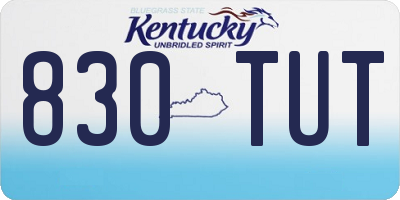 KY license plate 830TUT