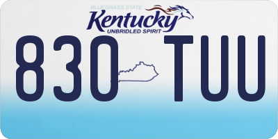 KY license plate 830TUU
