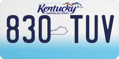 KY license plate 830TUV