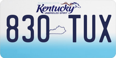 KY license plate 830TUX