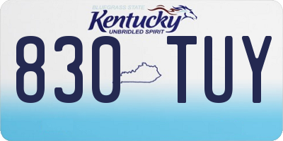 KY license plate 830TUY