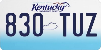 KY license plate 830TUZ
