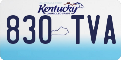 KY license plate 830TVA
