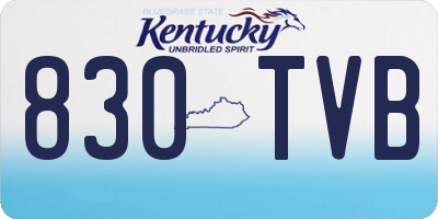 KY license plate 830TVB