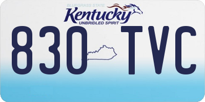 KY license plate 830TVC