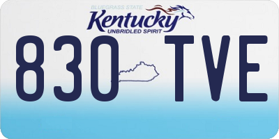 KY license plate 830TVE