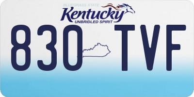 KY license plate 830TVF