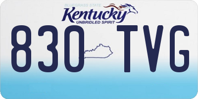 KY license plate 830TVG